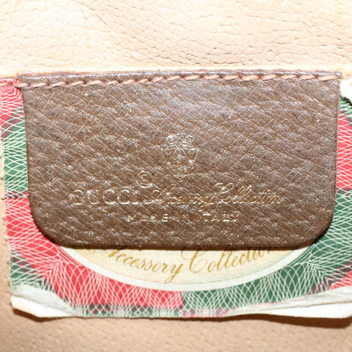 GUCCI GG Supreme Web Sherry Line Clutch Bag Beige Red Green 89 01 033 Auth 59621