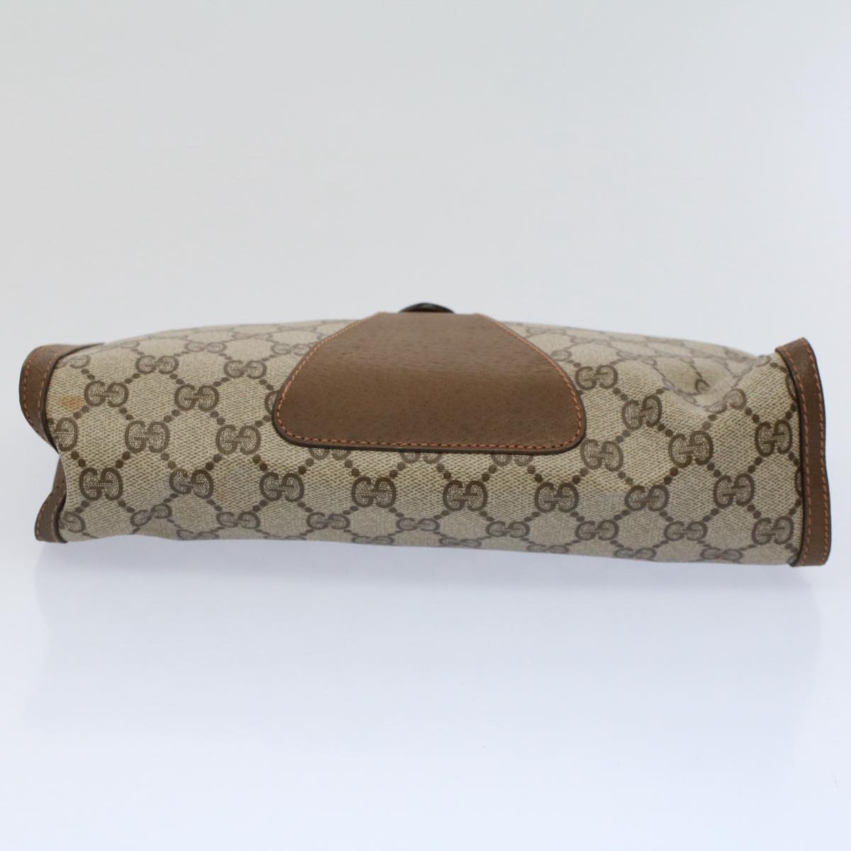 GUCCI GG Supreme Web Sherry Line Clutch Bag Beige Red Green 89 01 033 Auth 59621