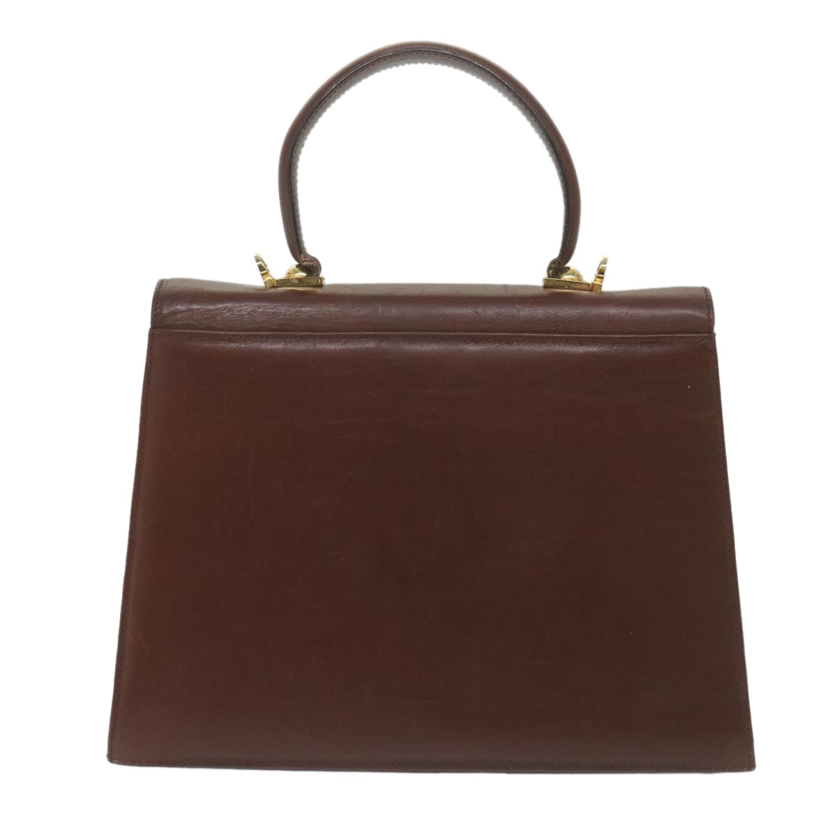 Salvatore Ferragamo Gancini Hand Bag Leather 2way Brown Auth 59635