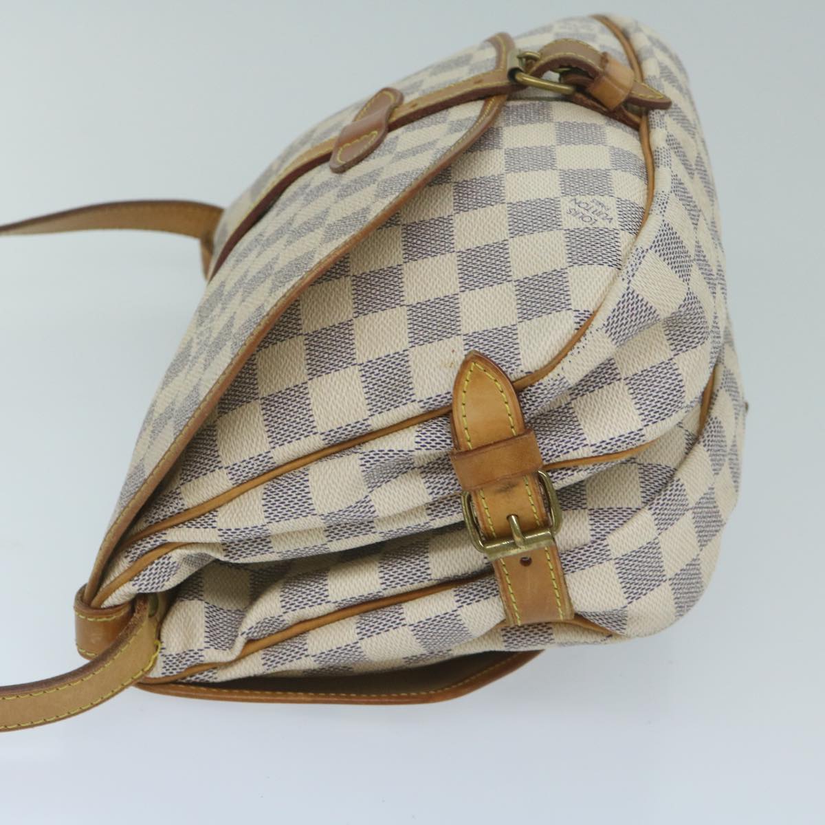 LOUIS VUITTON Damier Azur Saumur 30 Shoulder Bag N48202 LV Auth 59649