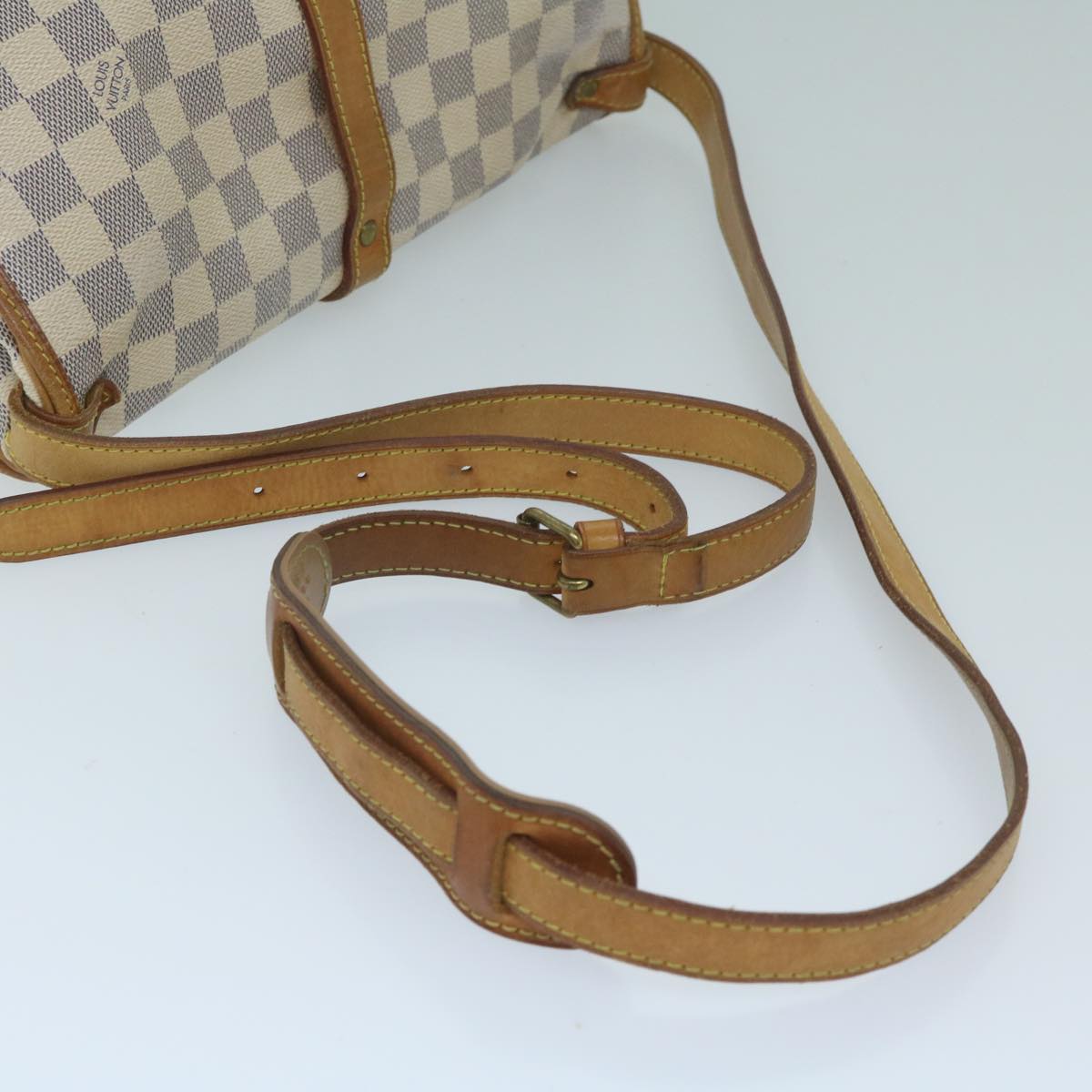 LOUIS VUITTON Damier Azur Saumur 30 Shoulder Bag N48202 LV Auth 59649