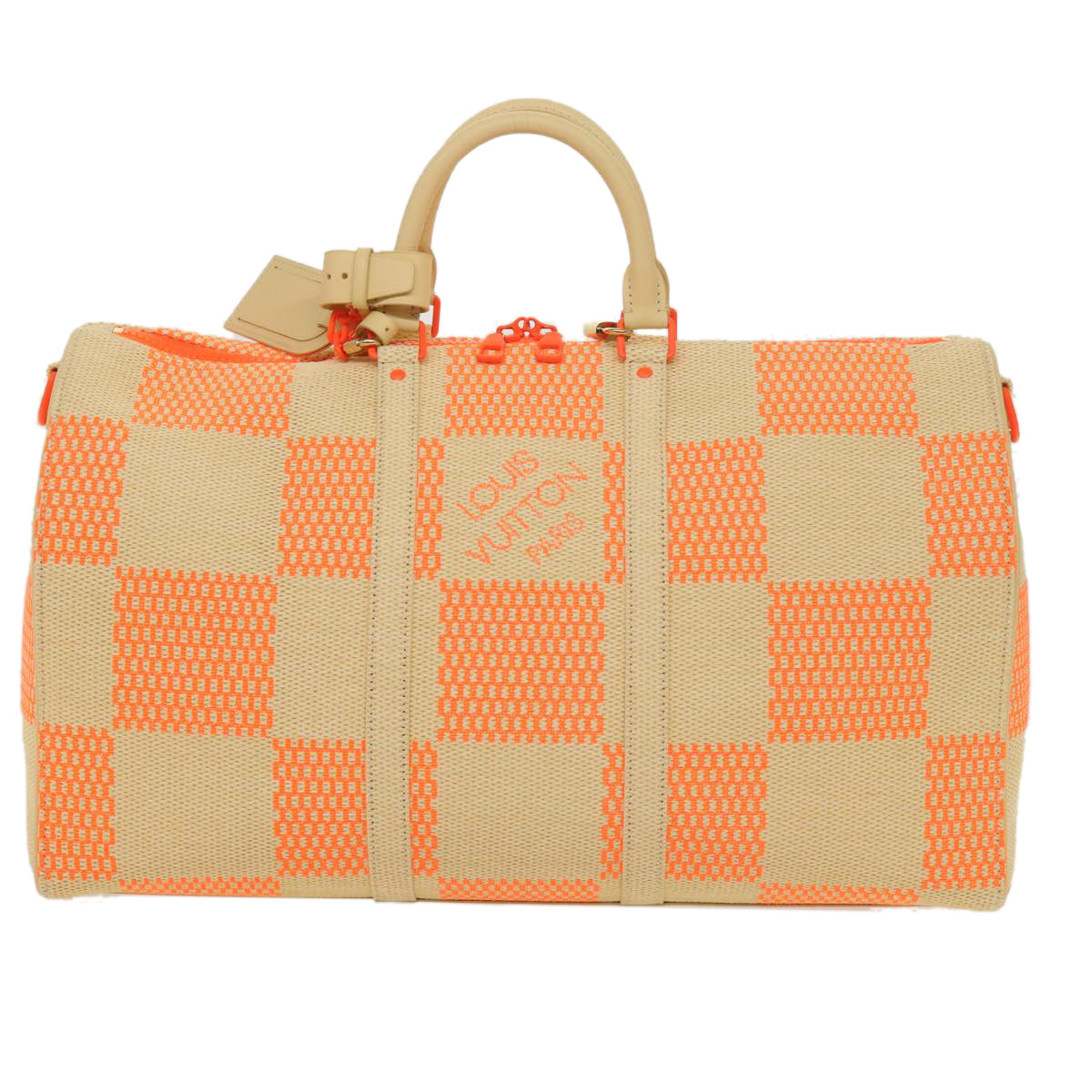 LOUIS VUITTON Damier Giant Keepall Bandouliere 50 Bag Beige M57419 Auth 59673S