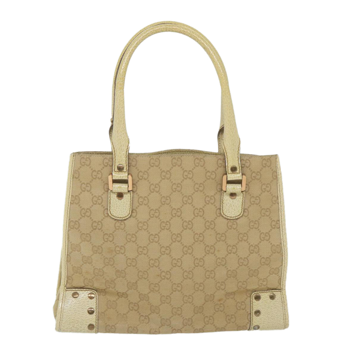 GUCCI GG Canvas Tote Bag Beige 124260 Auth 59692