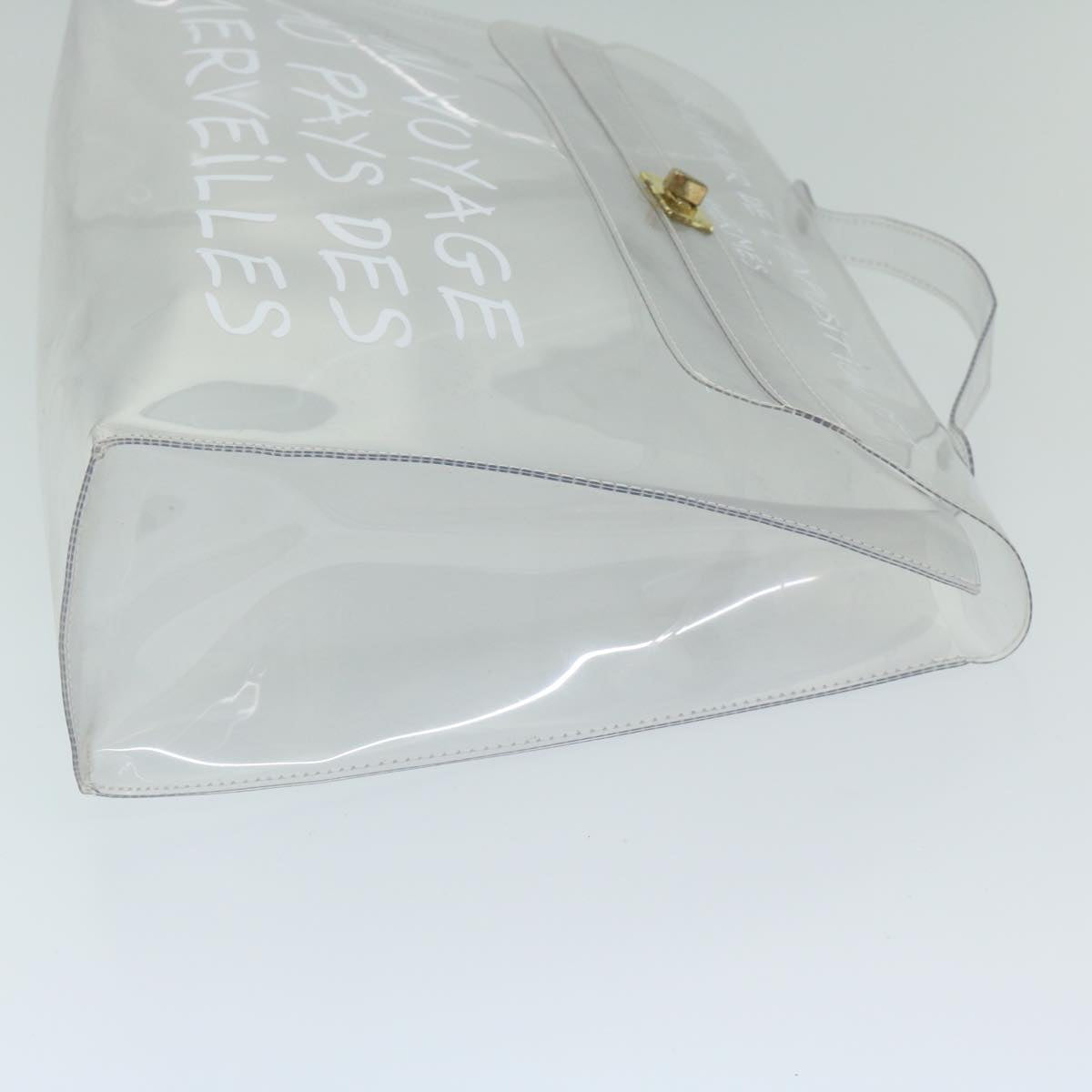 HERMES Vinyl Kelly Hand Bag Vinyl Clear Auth 59693