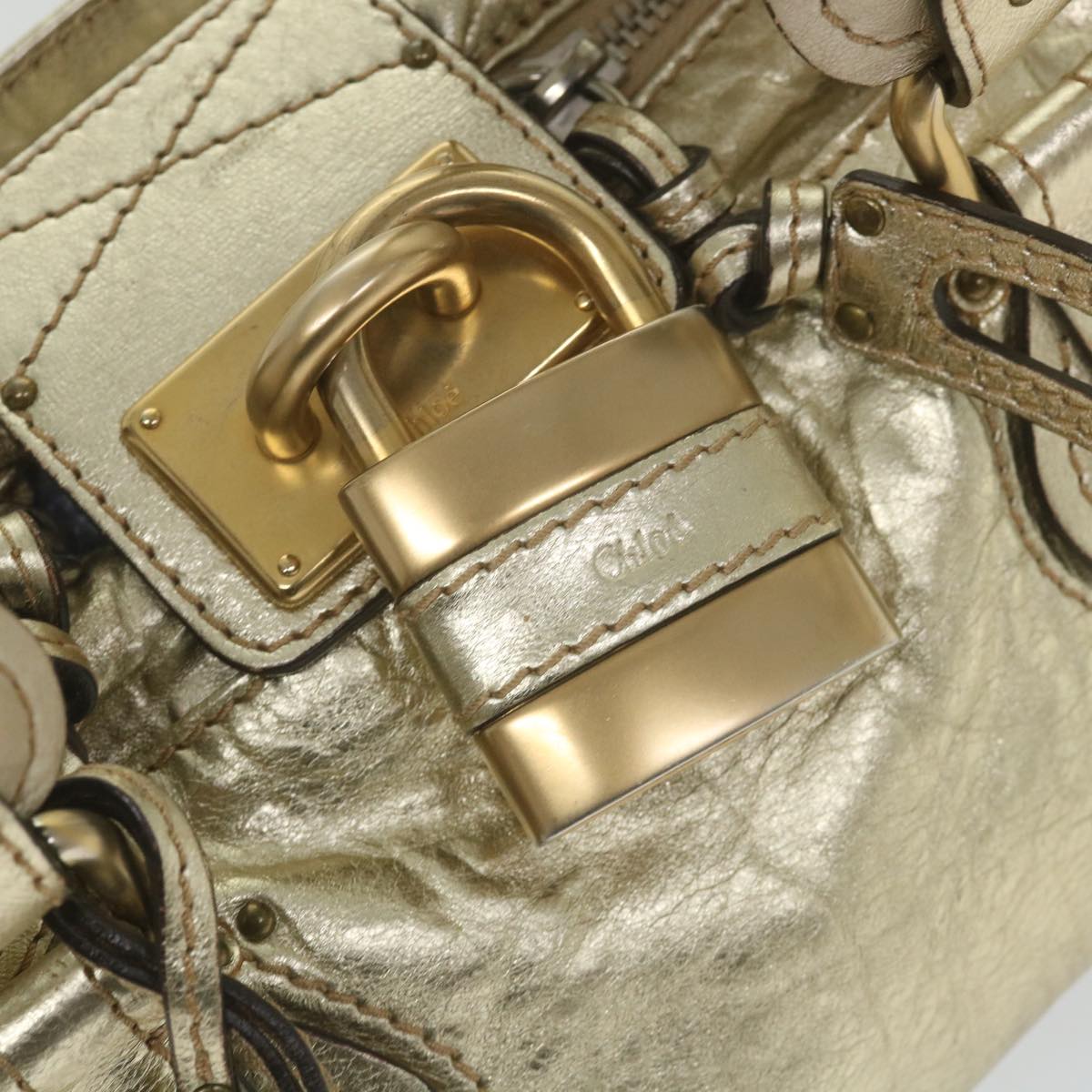 Chloe Paddington Hand Bag Leather Gold Tone 01 10 51 5811 Auth 59696