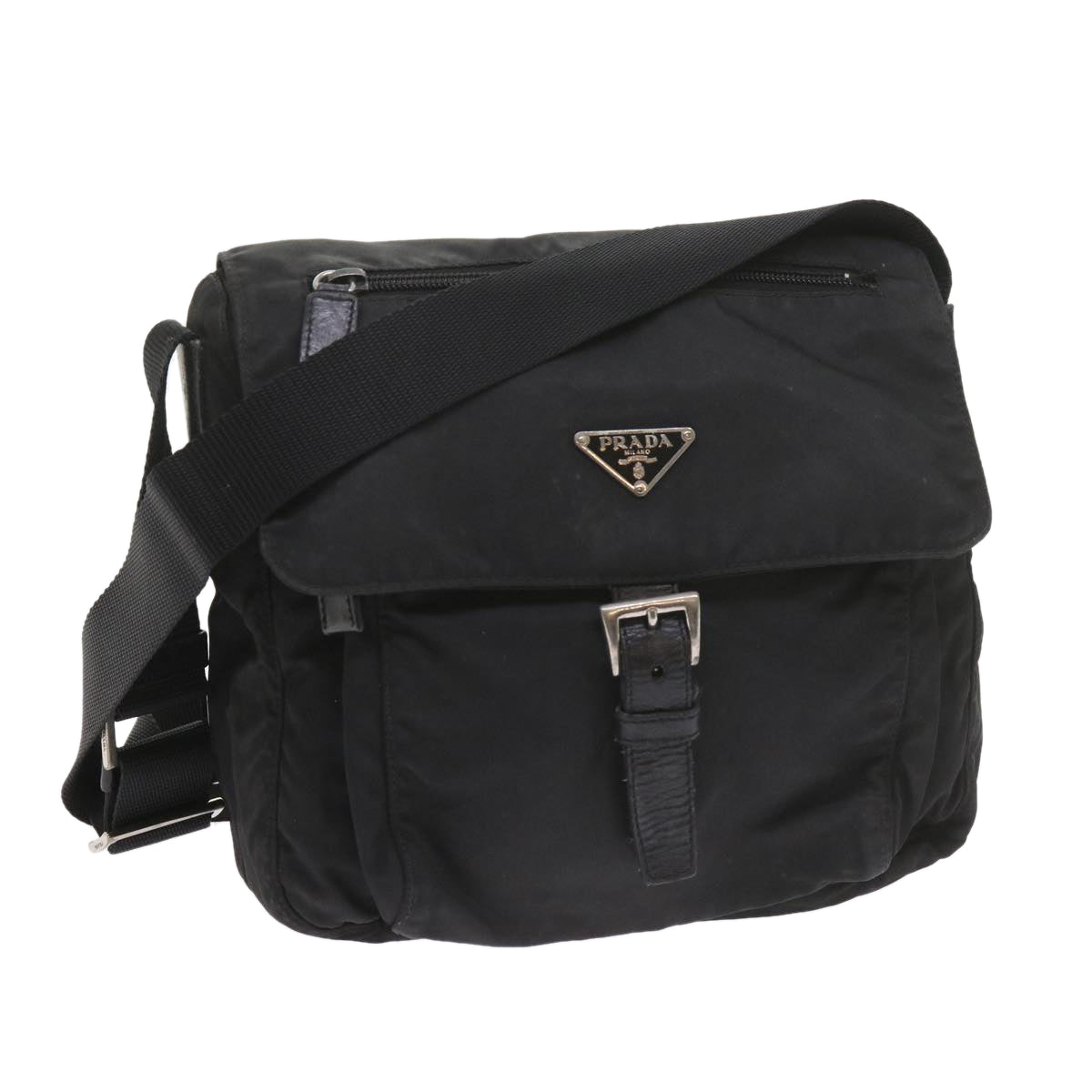PRADA Shoulder Bag Nylon Black Auth 59701