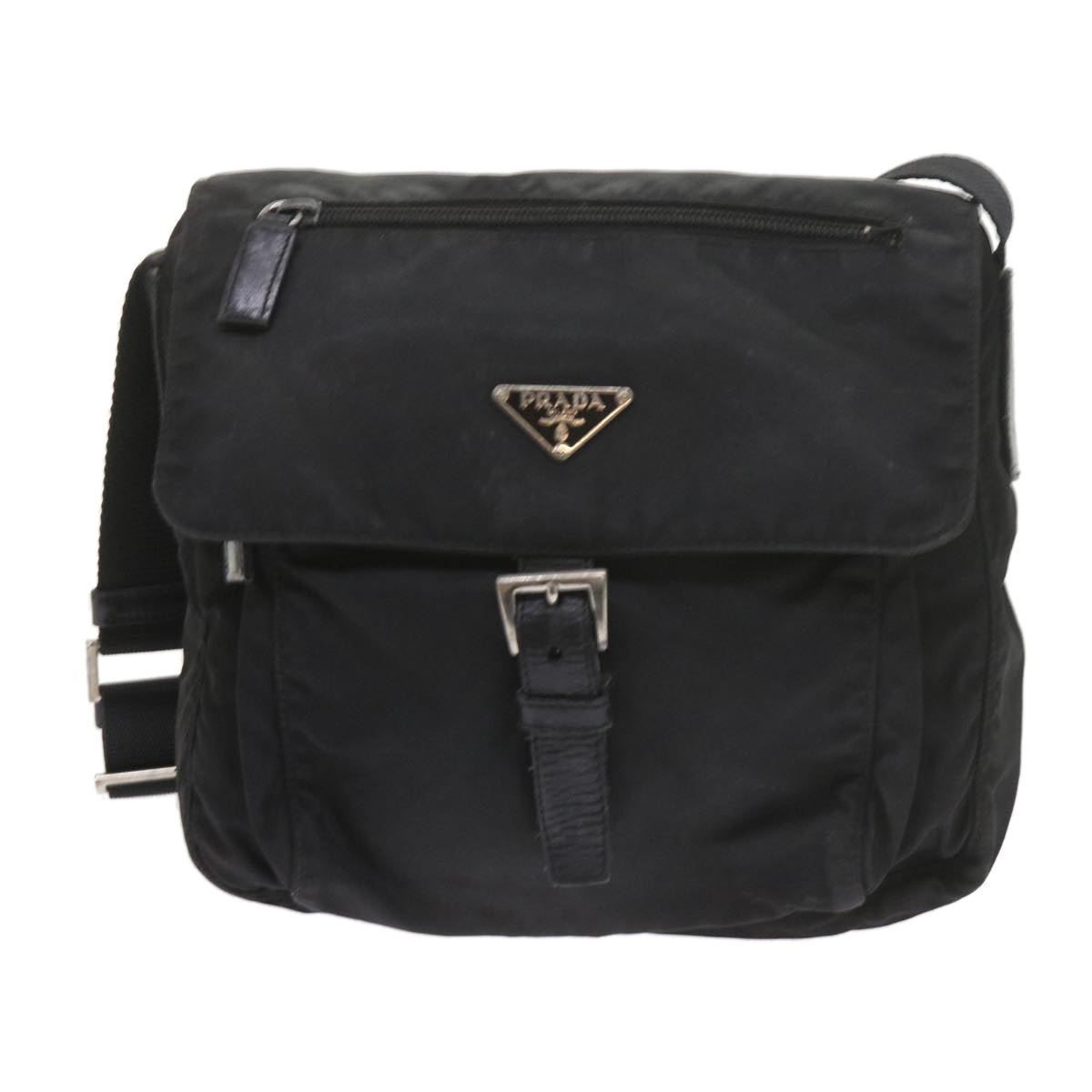 PRADA Shoulder Bag Nylon Black Auth 59701