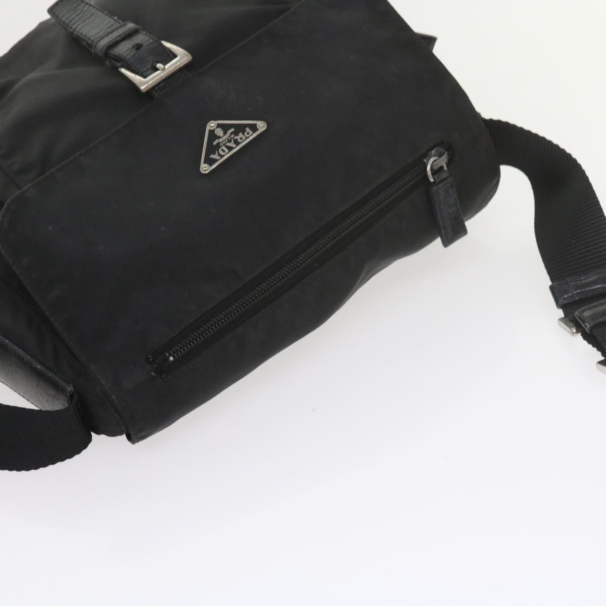 PRADA Shoulder Bag Nylon Black Auth 59701