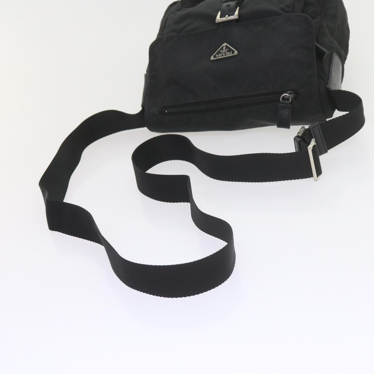 PRADA Shoulder Bag Nylon Black Auth 59701