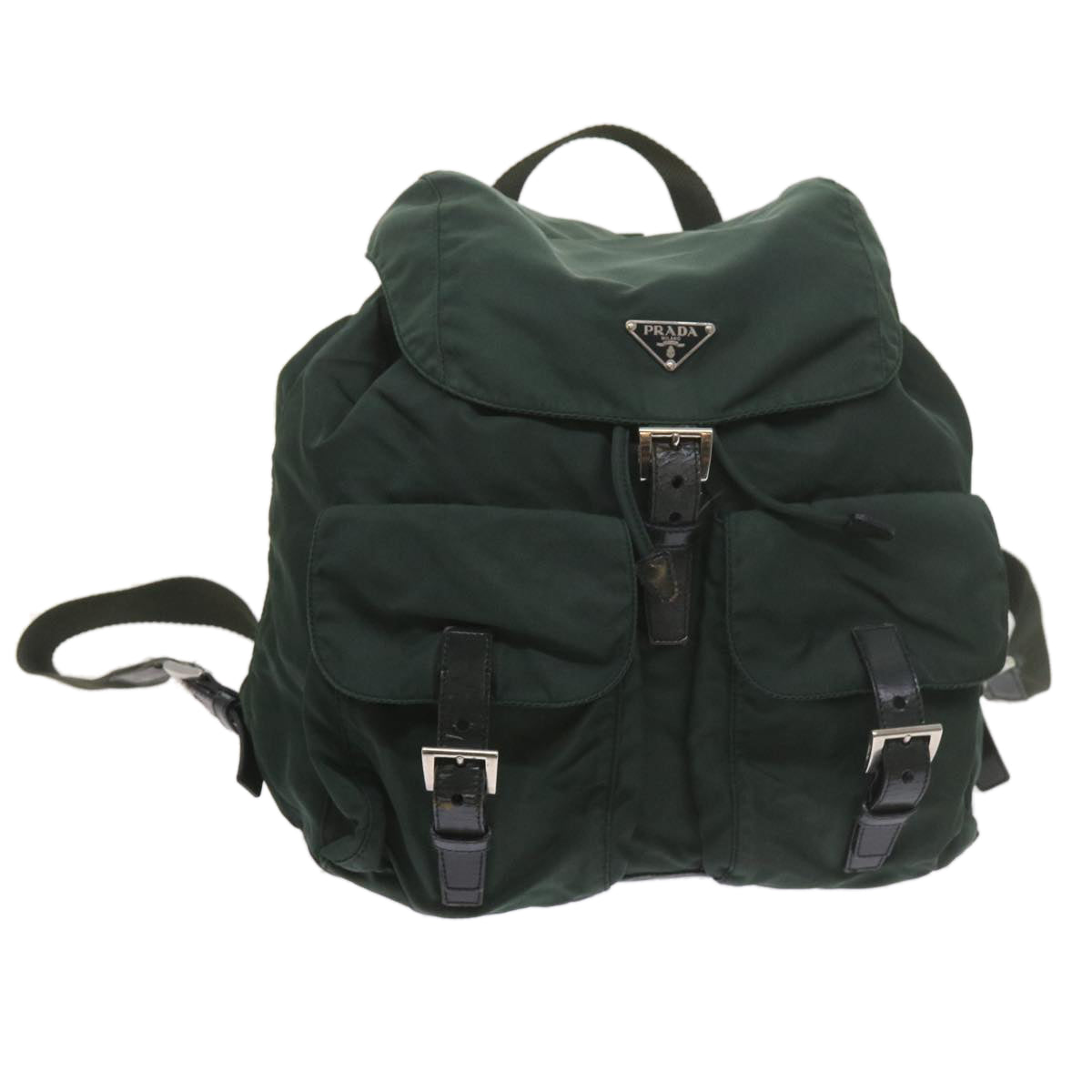 PRADA Backpack Nylon Green Auth 59702