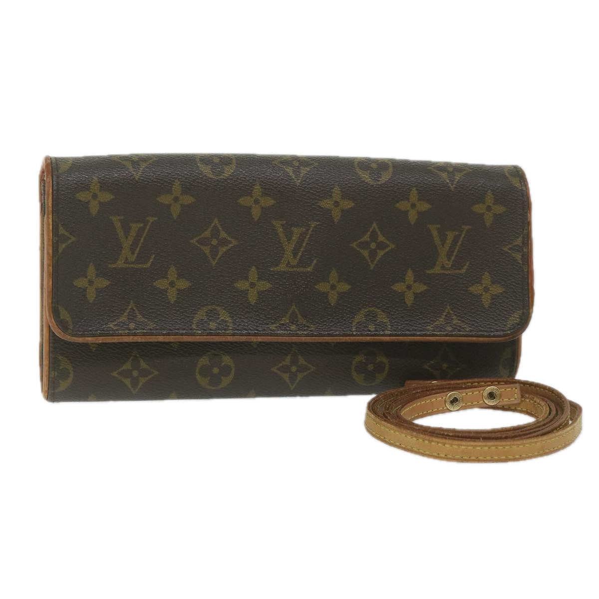 LOUIS VUITTON Monogram Pochette Twin GM Shoulder Bag M51852 LV Auth 59721