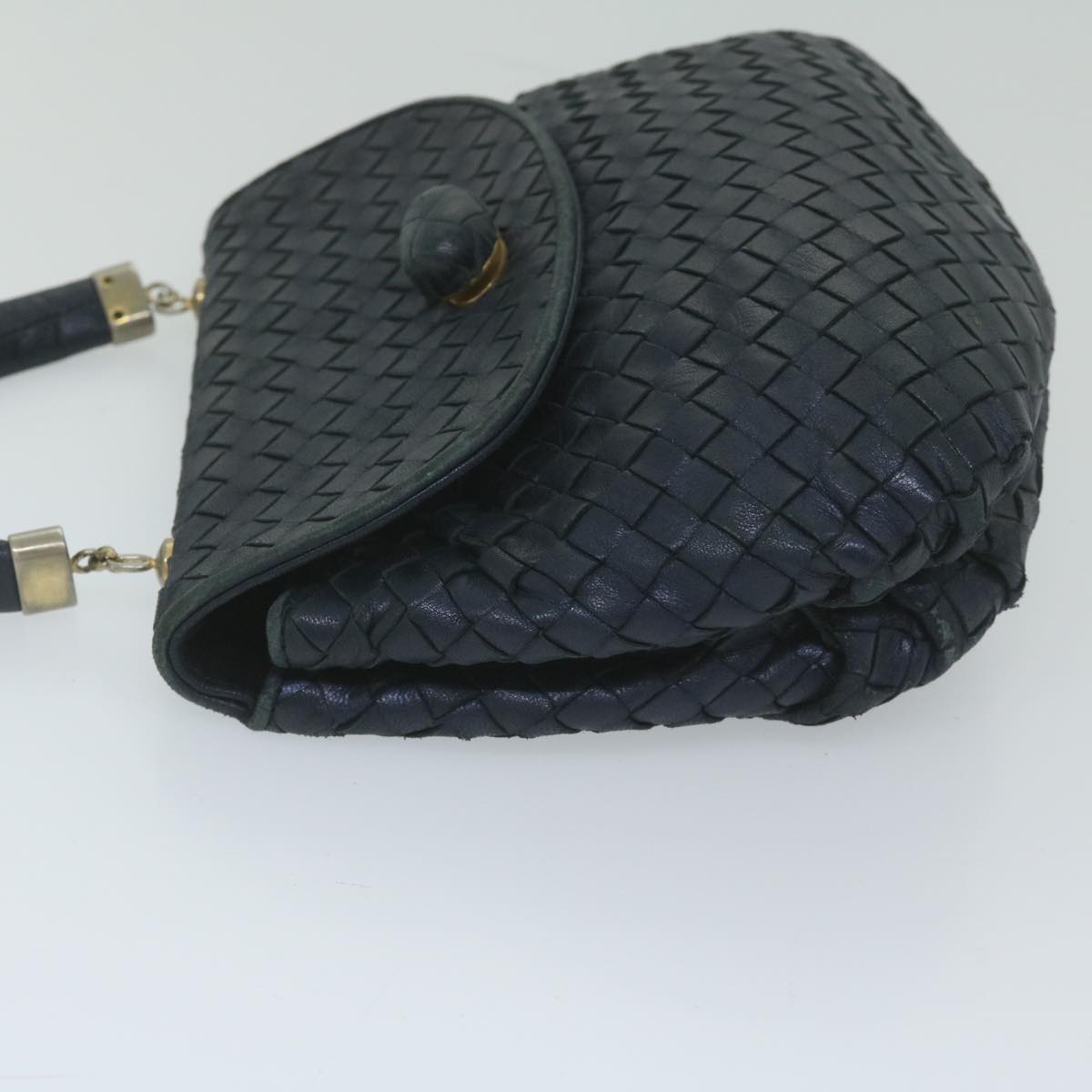 BOTTEGA VENETA INTRECCIATO Hand Bag Leather Navy Auth 59733