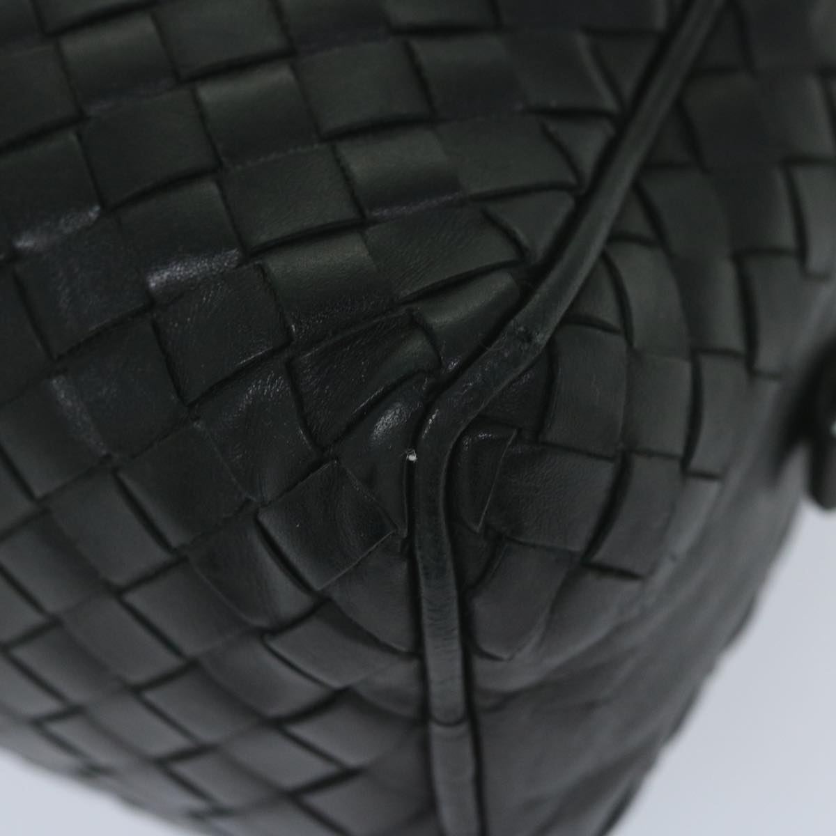 BOTTEGA VENETA INTRECCIATO Clutch Bag Leather Black Auth 59740