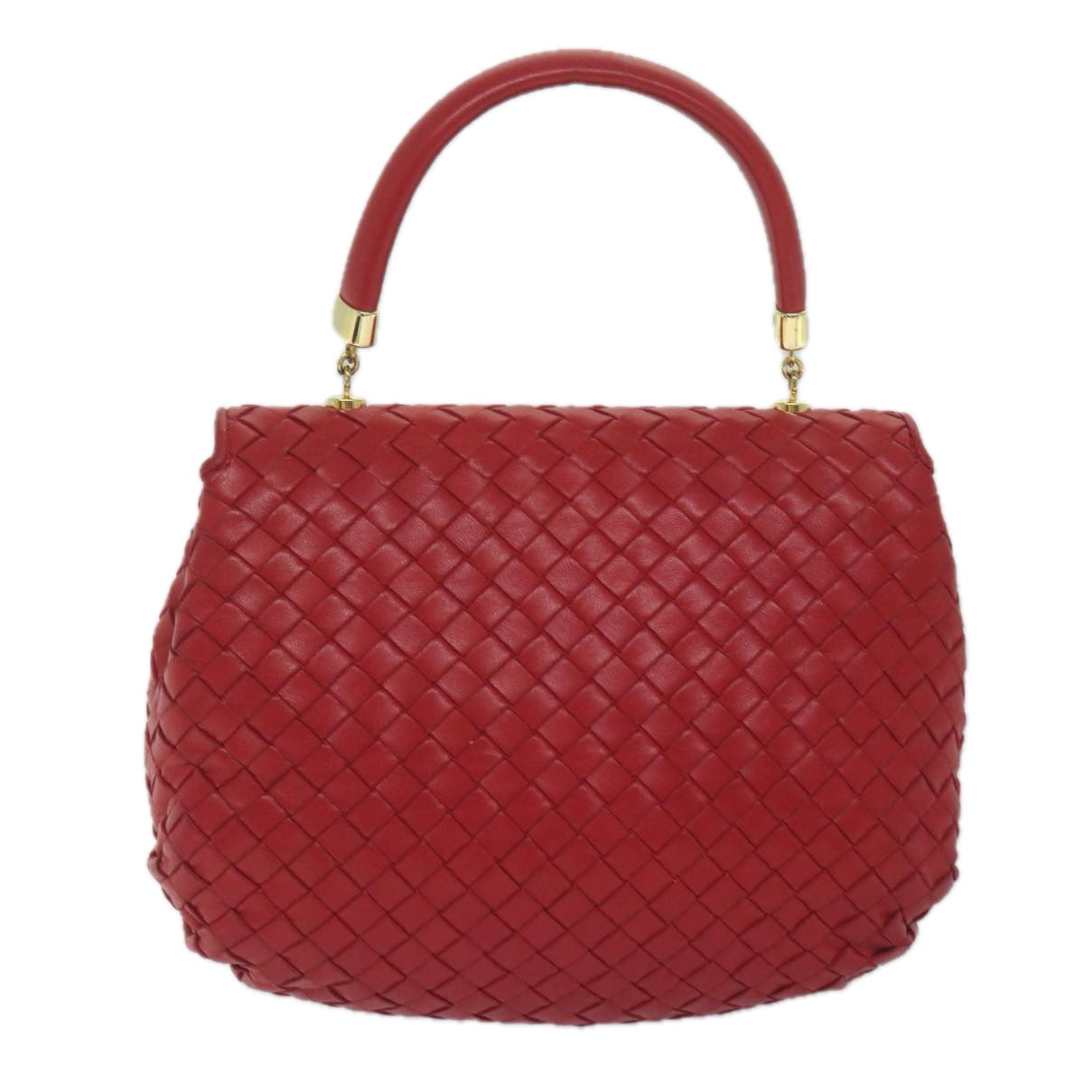 BOTTEGAVENETA INTRECCIATO Hand Bag Leather 2way Red Auth 59741 - 0