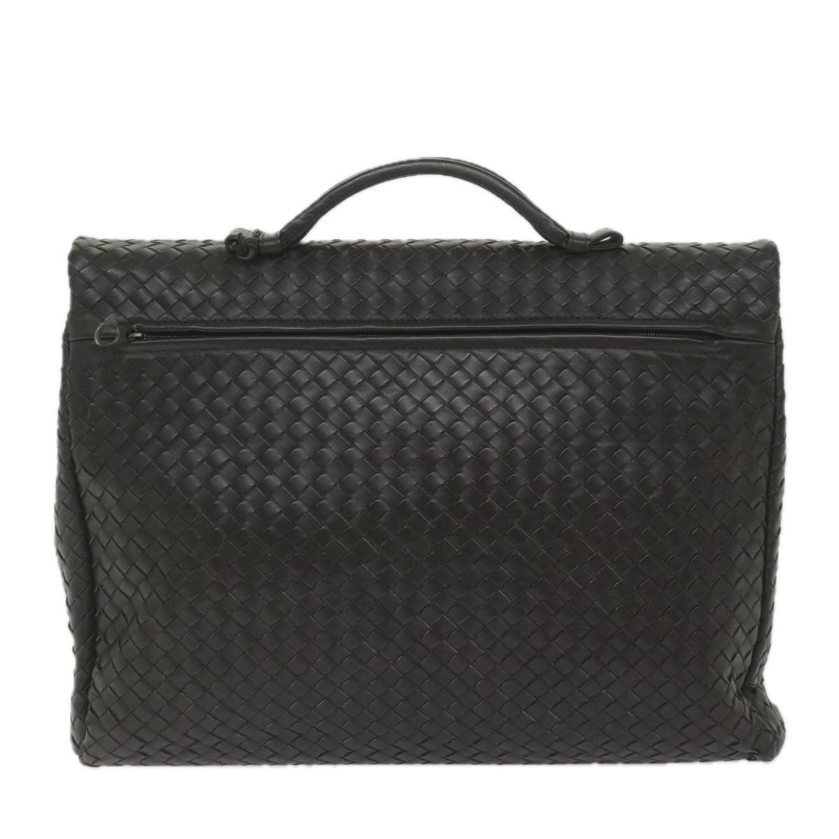 BOTTEGAVENETA INTRECCIATO Business Bag Leather Brown Auth 59745
