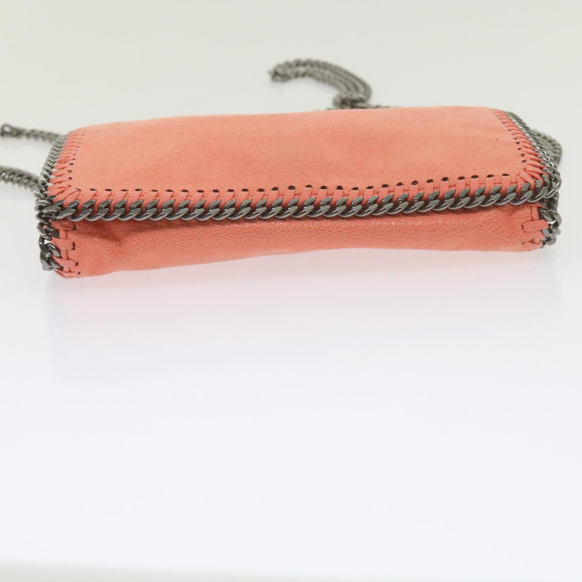 Stella MacCartney Quilted Chain Falabella Shoulder Bag Suede Orange Auth 59748