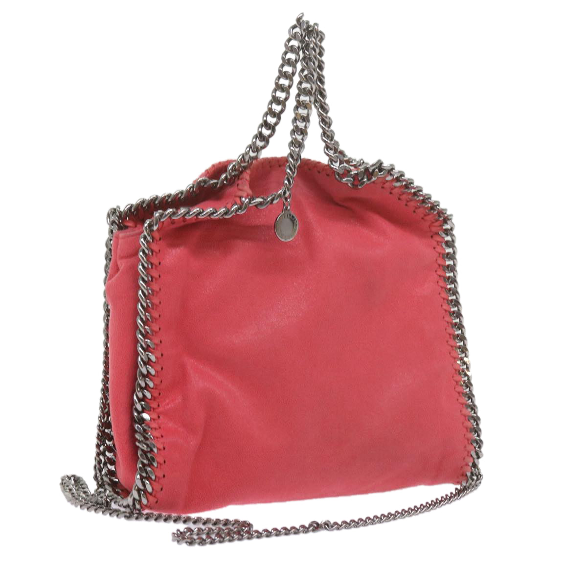 Stella MacCartney Quilted Chain Falabella Shoulder Bag Suede Pink Auth 59749