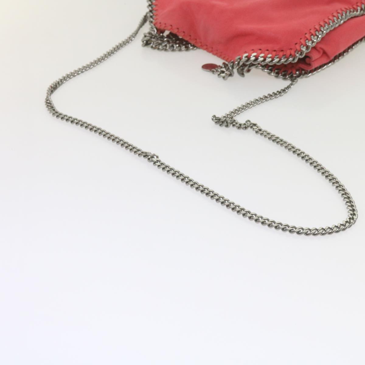 Stella MacCartney Quilted Chain Falabella Shoulder Bag Suede Pink Auth 59749