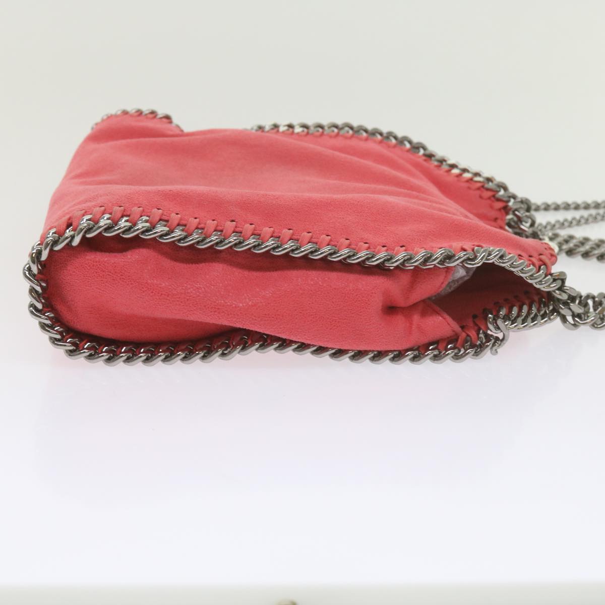 Stella MacCartney Quilted Chain Falabella Shoulder Bag Suede Pink Auth 59749