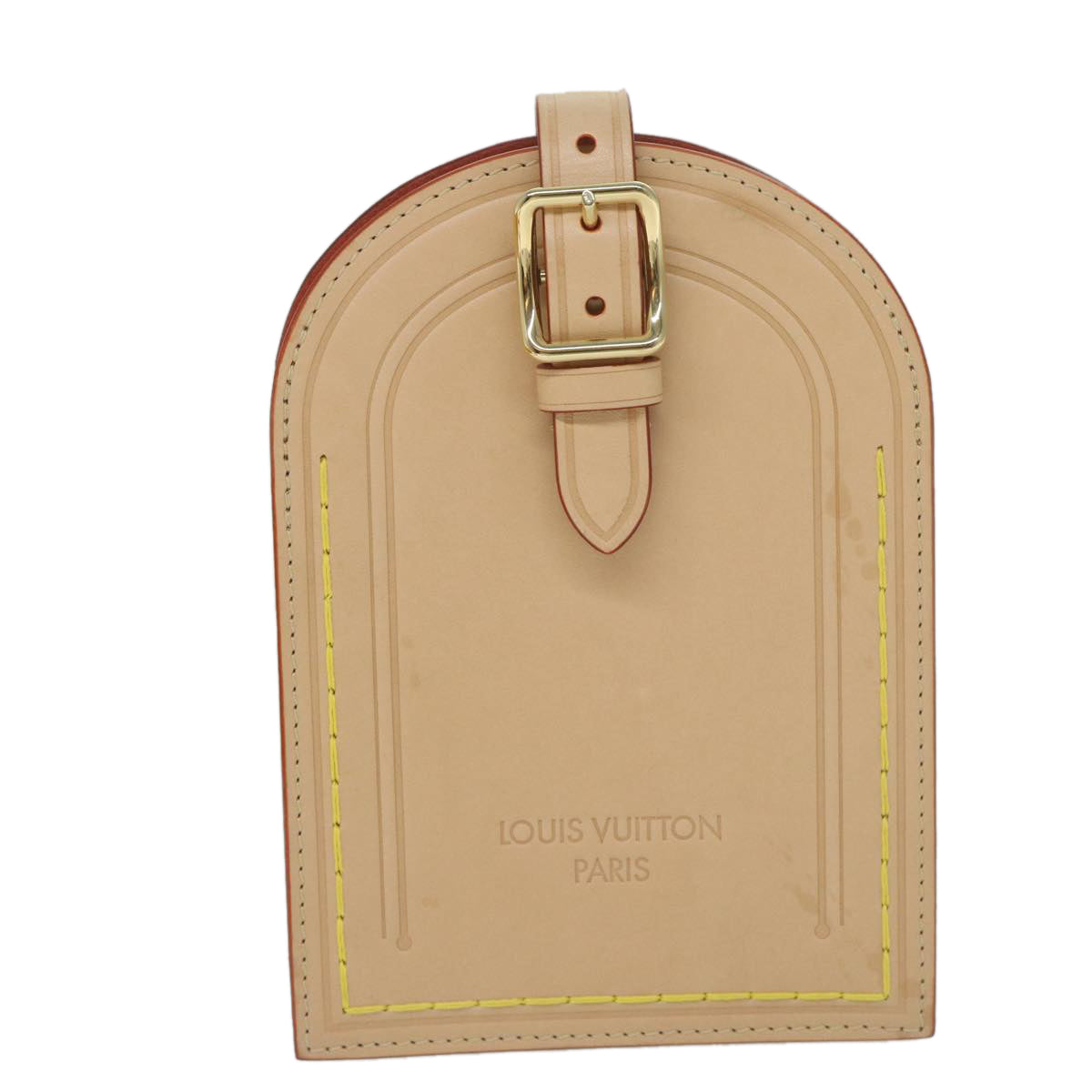 LOUIS VUITTON Name Tag XL Clutch Shoulder Bag Leather Beige M82225 Auth 59785S