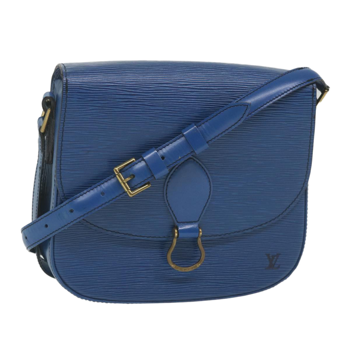 LOUIS VUITTON Epi Saint Cloud GM Shoulder Bag Blue M52195 LV Auth 59789