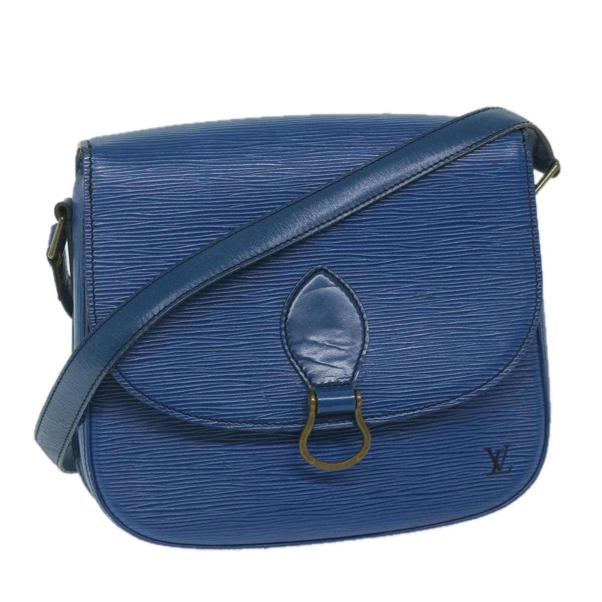 LOUIS VUITTON Epi Saint Cloud GM Shoulder Bag Blue M52195 LV Auth 59795