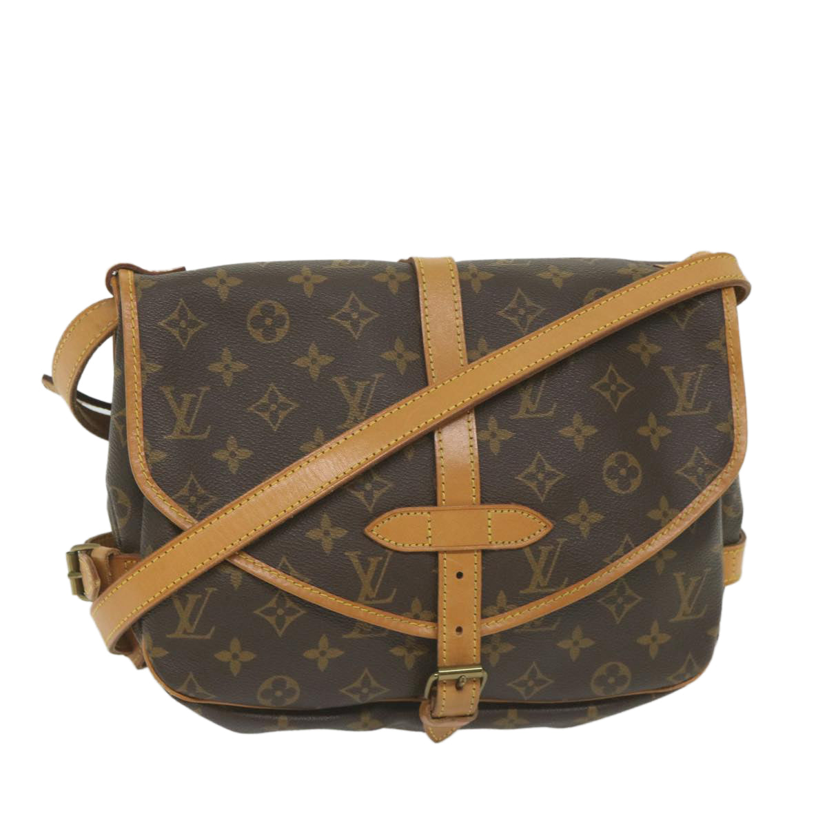 LOUIS VUITTON Monogram Saumur 30 Shoulder Bag M42256 LV Auth 59815