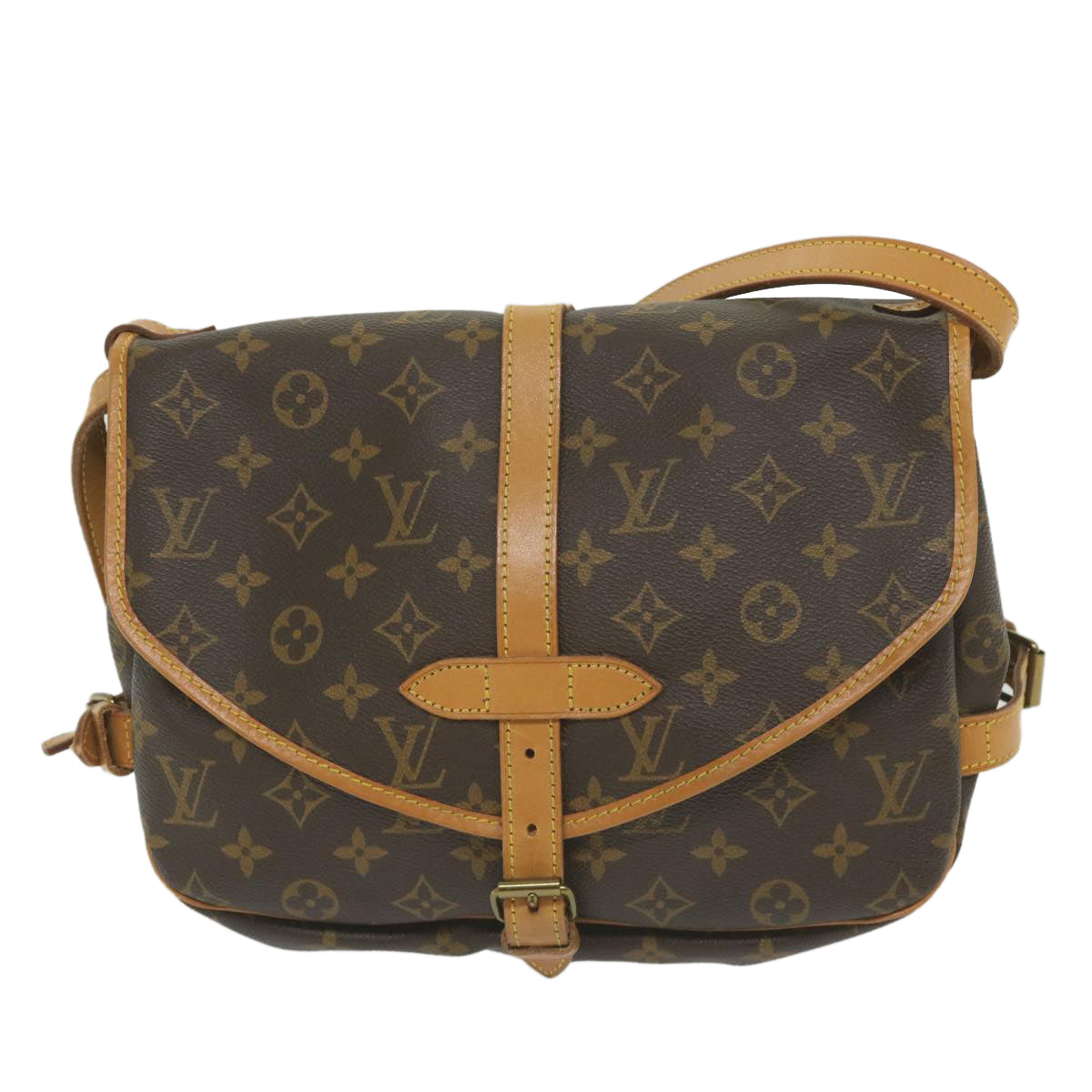 LOUIS VUITTON Monogram Saumur 30 Shoulder Bag M42256 LV Auth 59815