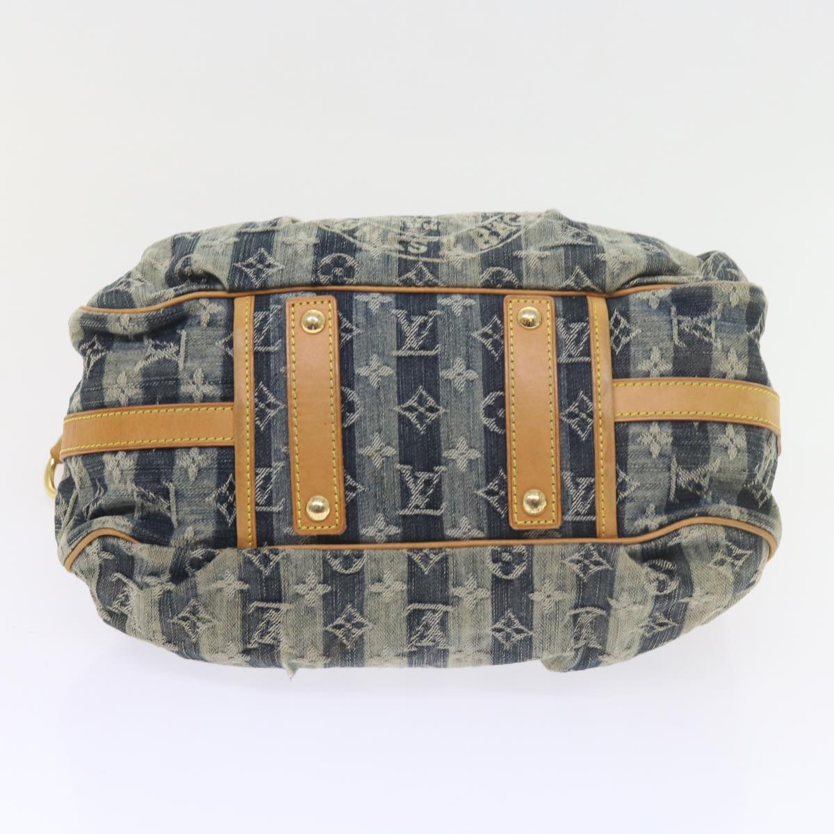 LOUIS VUITTON Monogram Denim Porte Epaul Rey MM Bag Blue M95334 LV Auth 59862A