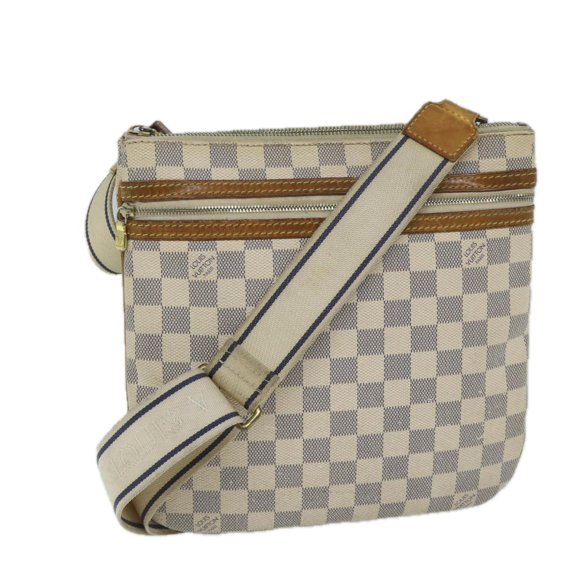 LOUIS VUITTON Damier Azur Pochette Bosphore Shoulder Bag N51112 LV Auth 59900