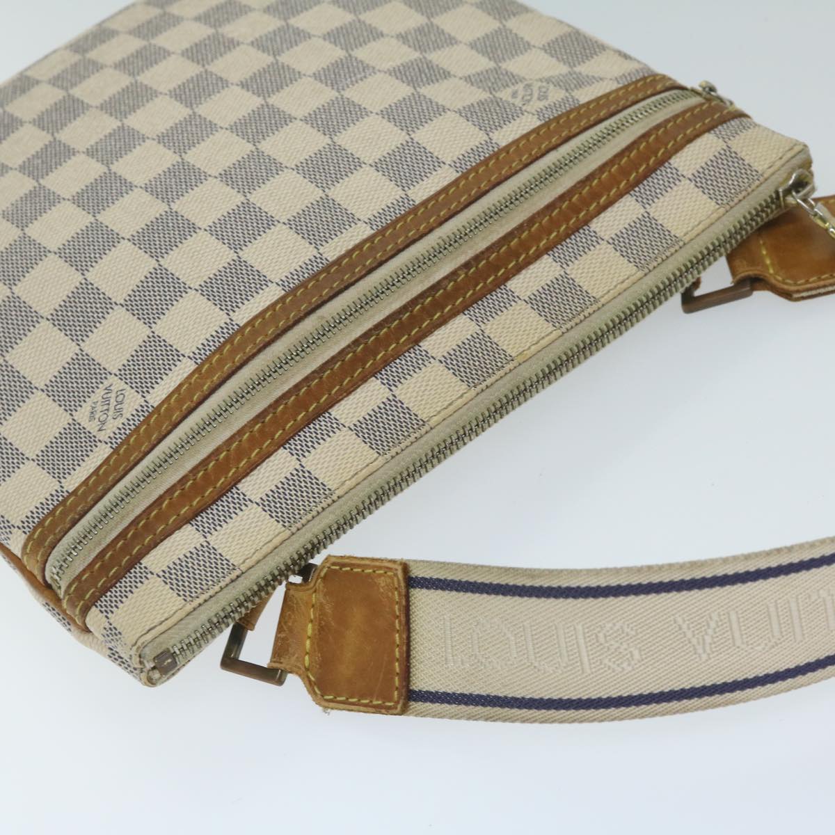 LOUIS VUITTON Damier Azur Pochette Bosphore Shoulder Bag N51112 LV Auth 59900