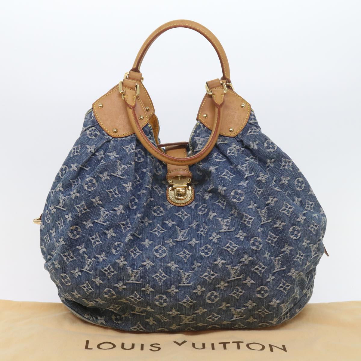 LOUIS VUITTON Monogram Denim XL Shoulder Bag Blue M95515 LV Auth 59905A