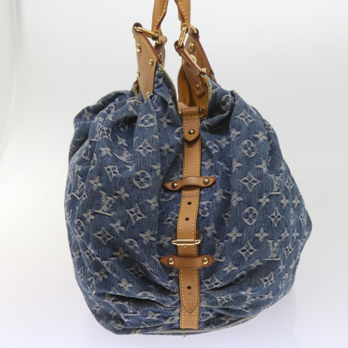 LOUIS VUITTON Monogram Denim XL Shoulder Bag Blue M95515 LV Auth 59905A