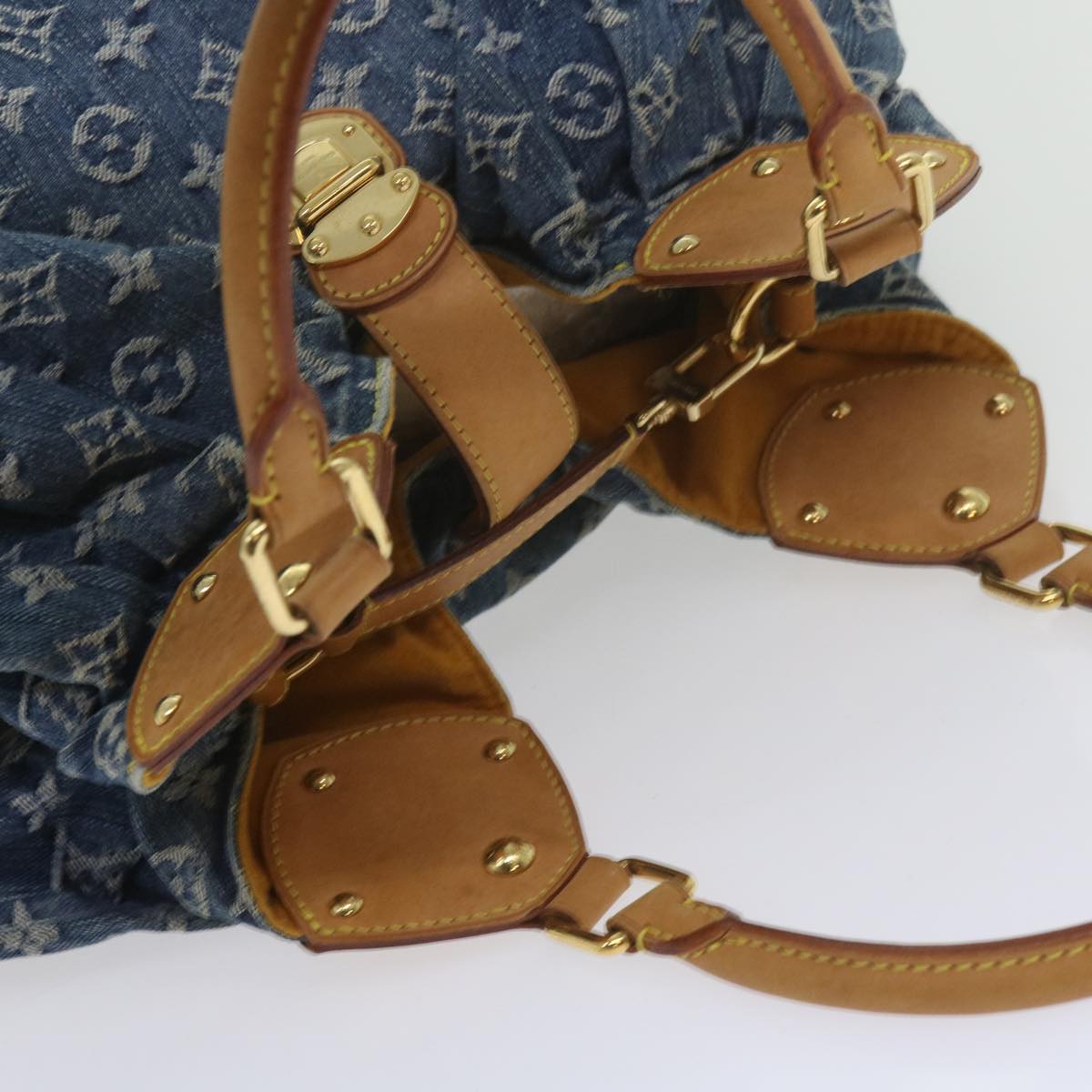 LOUIS VUITTON Monogram Denim XL Shoulder Bag Blue M95515 LV Auth 59905A