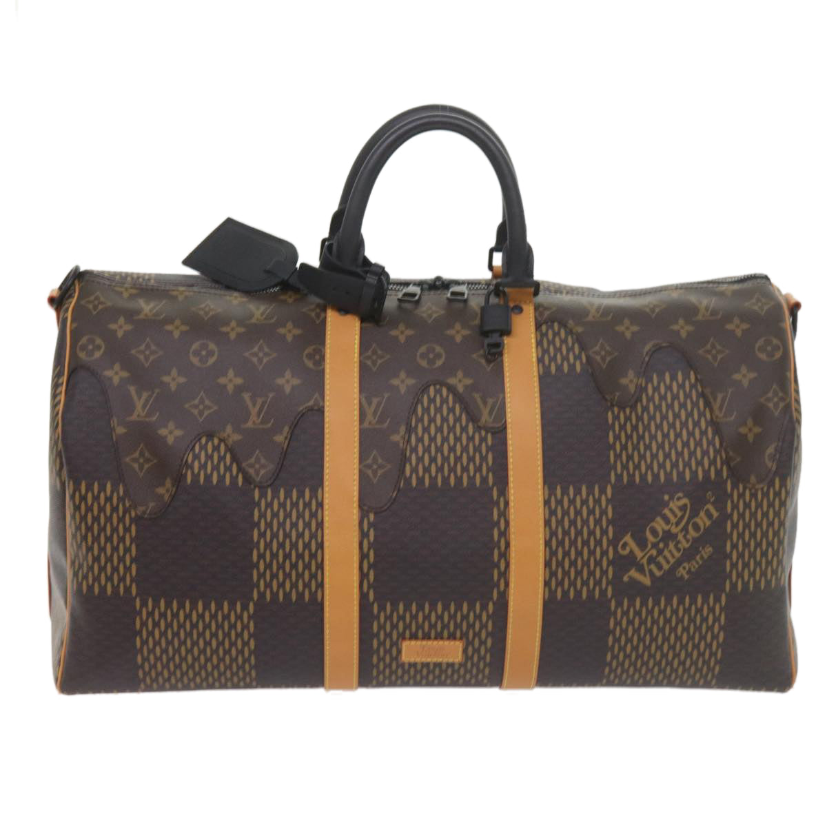 LOUIS VUITTON Damier Ebene Giant Keepall Bandouliere 50 Bag N40360 Auth 59906S