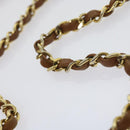 CHANEL Matelasse Chain Shoulder Bag Lamb Skin Beige CC Auth 59907A-15