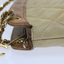 CHANEL Matelasse Chain Shoulder Bag Lamb Skin Beige CC Auth 59907A-7