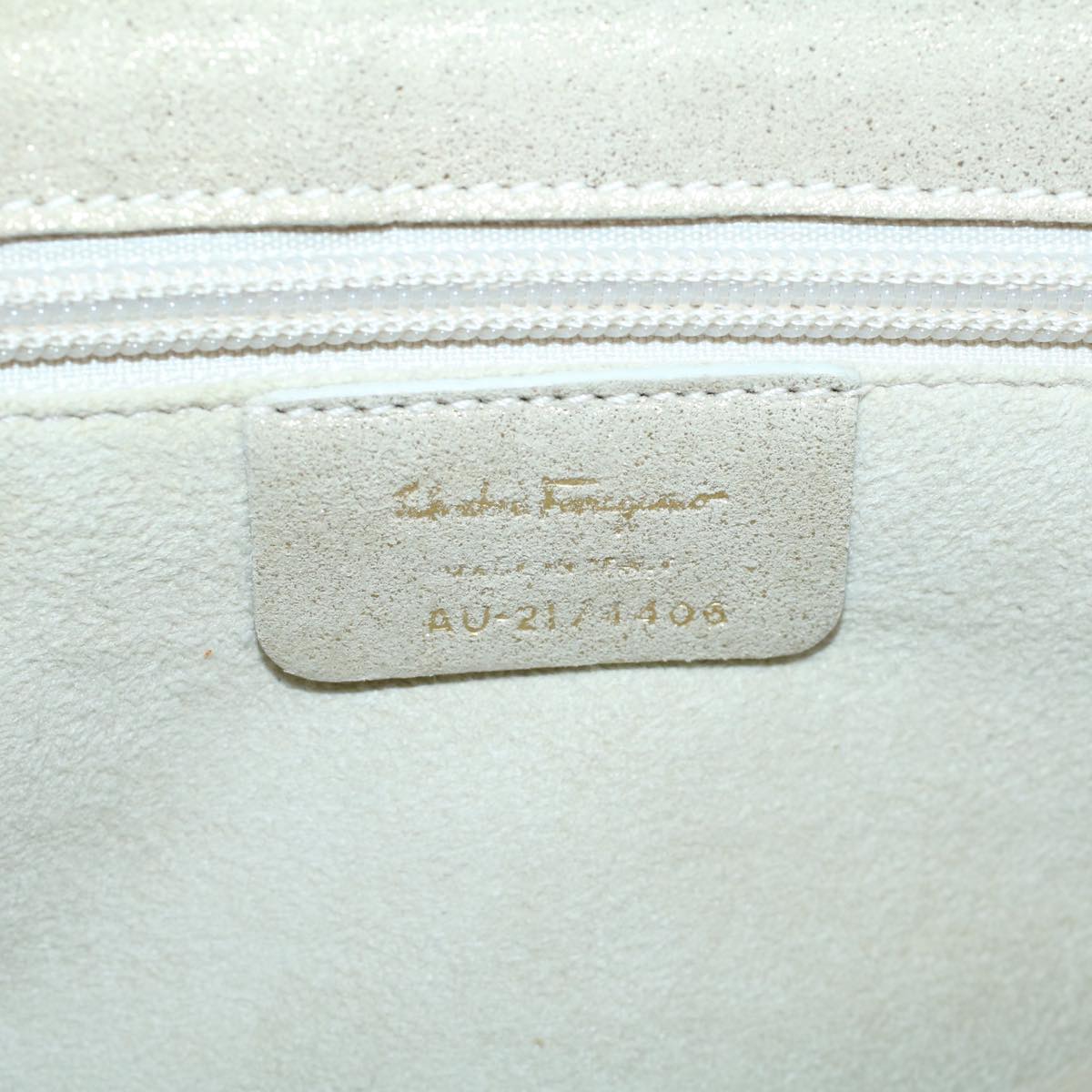 Salvatore Ferragamo Gancini Shoulder Bag Suede Gold Auth 59912