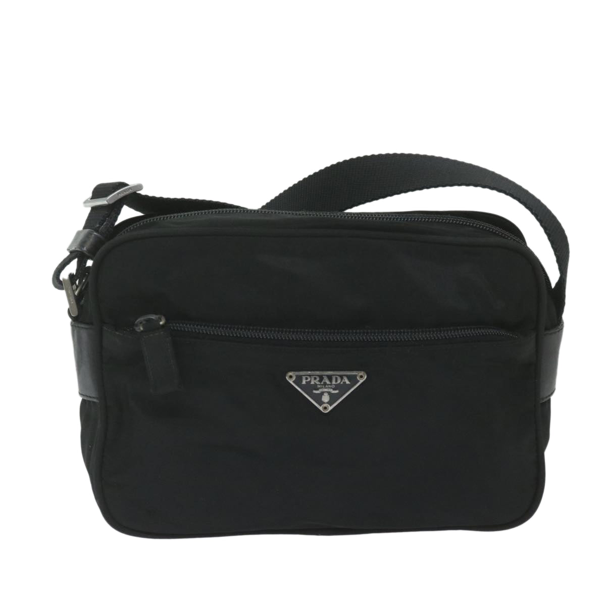 PRADA Shoulder Bag Nylon Black Auth 59918