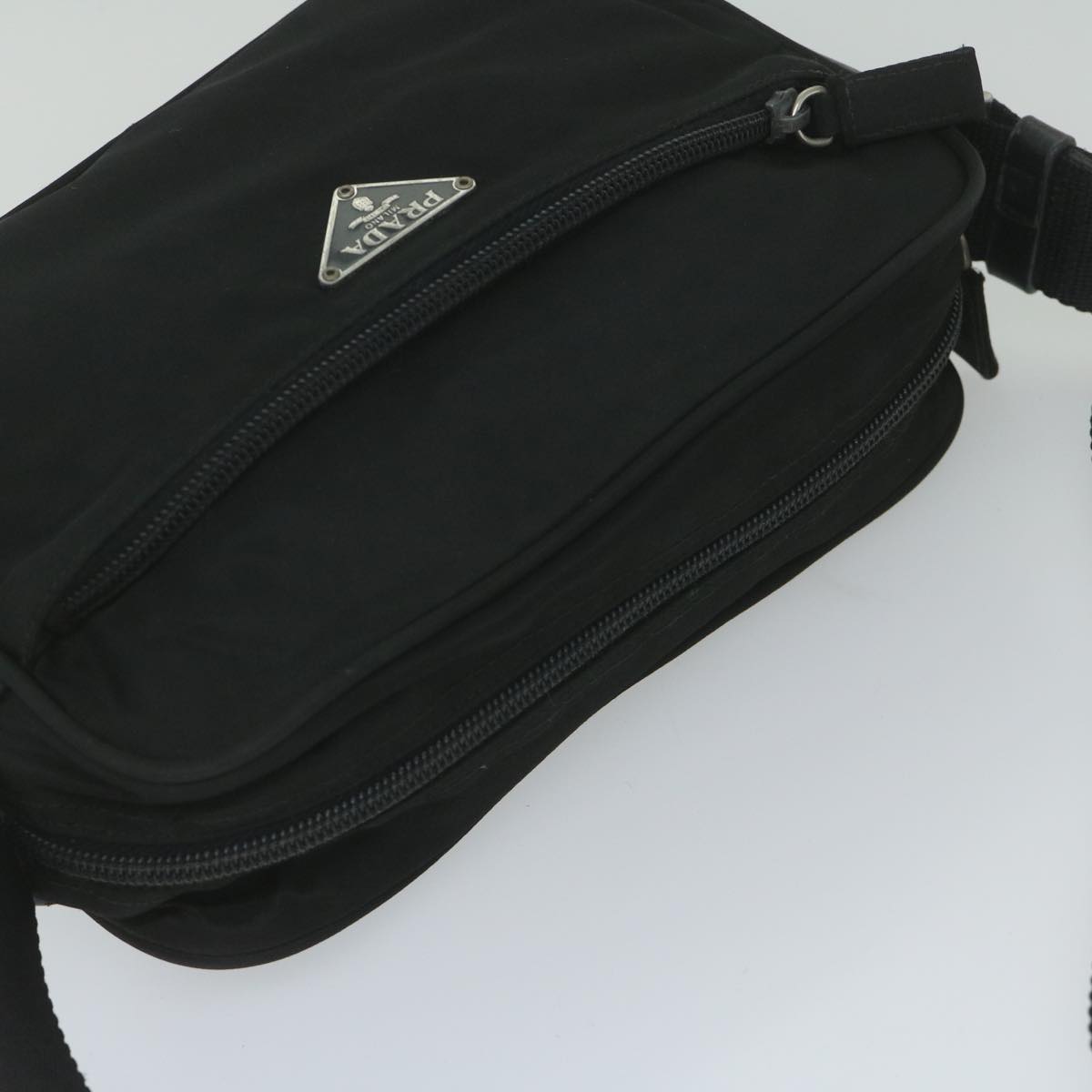 PRADA Shoulder Bag Nylon Black Auth 59918