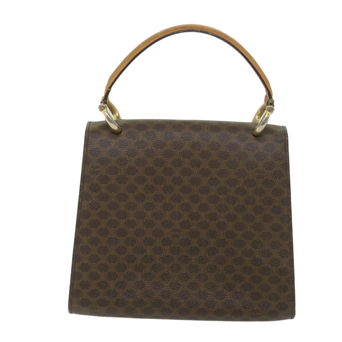 CELINE Macadam Canvas Hand Bag PVC Leather Brown Auth 59942 - 0