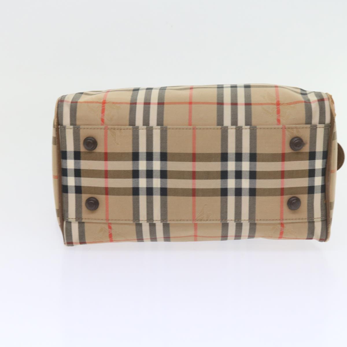 BURBERRY Nova Check Hand Bag Nylon Canvas Beige Auth 59968