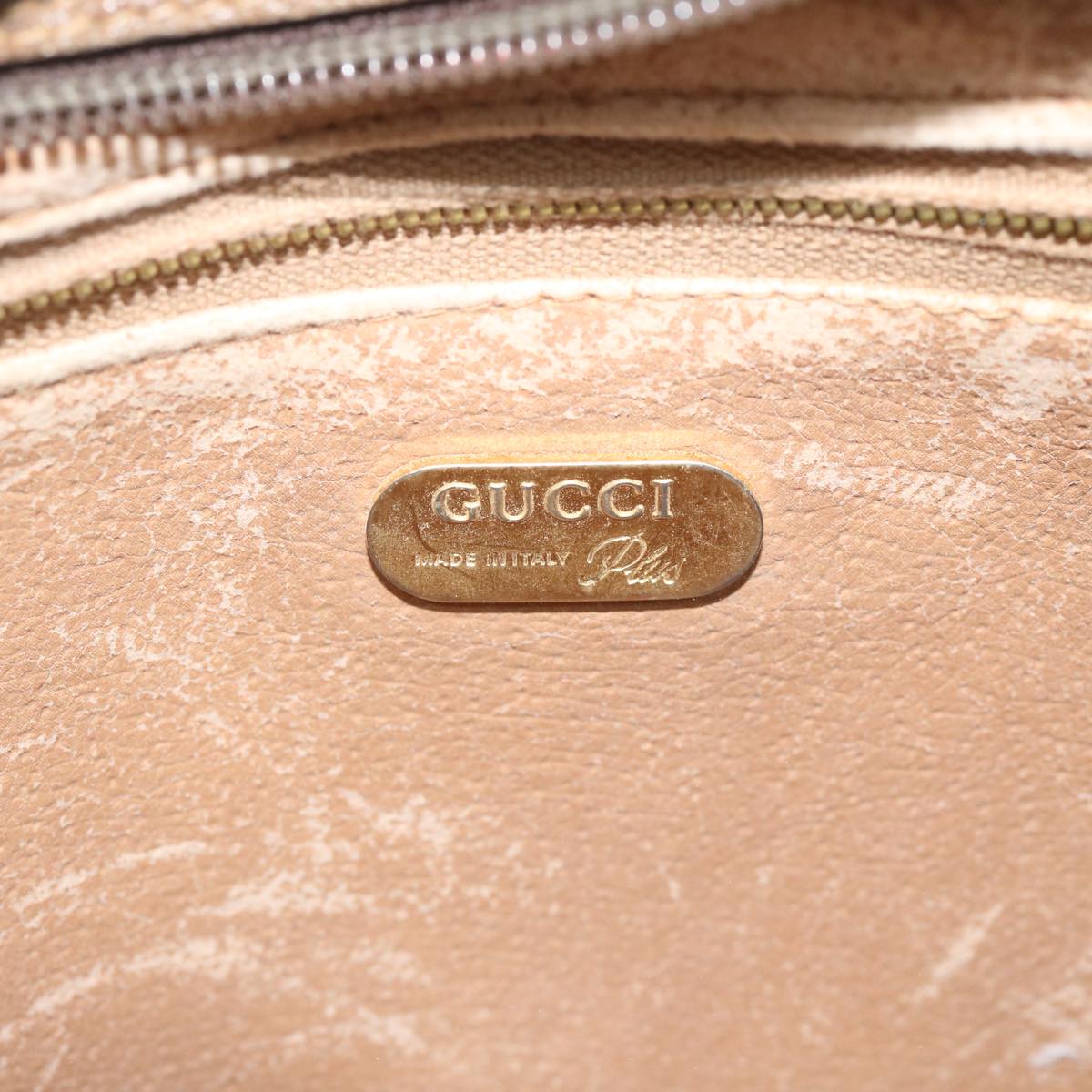 GUCCI Shoulder Bag Leather Beige Auth 59969