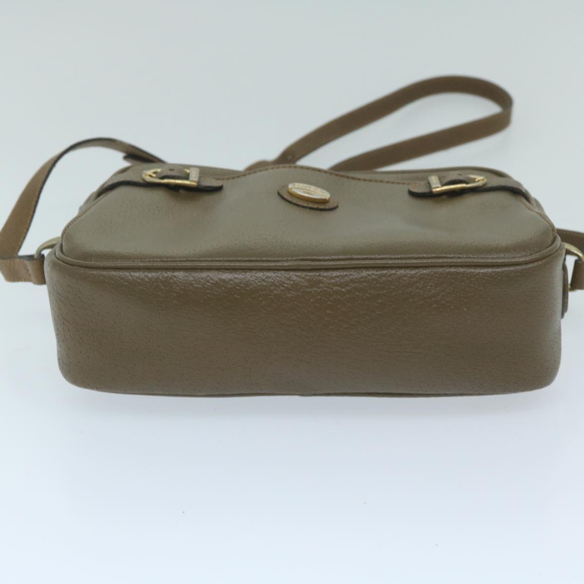 GUCCI Shoulder Bag Leather Beige Auth 59969