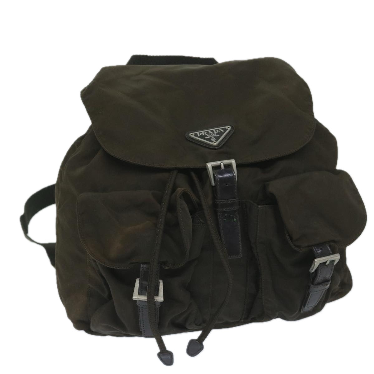 PRADA Backpack Nylon Brown Auth 59977