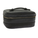 CHANEL Vanity Cosmetic Pouch Leather Black CC Auth 59984-1