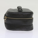 CHANEL Vanity Cosmetic Pouch Leather Black CC Auth 59984-4