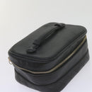 CHANEL Vanity Cosmetic Pouch Leather Black CC Auth 59984-6