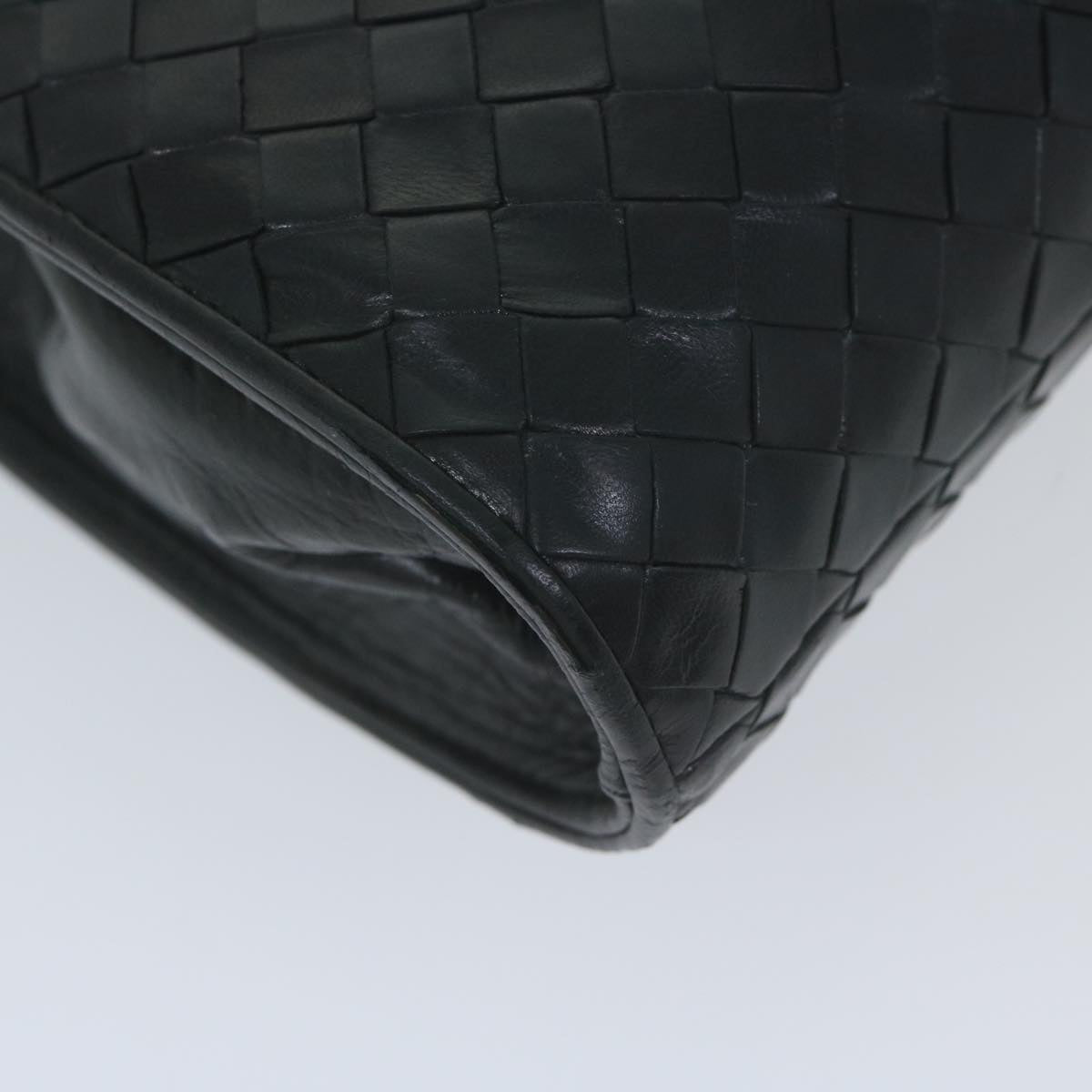 BOTTEGA VENETA INTRECCIATO Shoulder Bag Leather Black Auth 59985