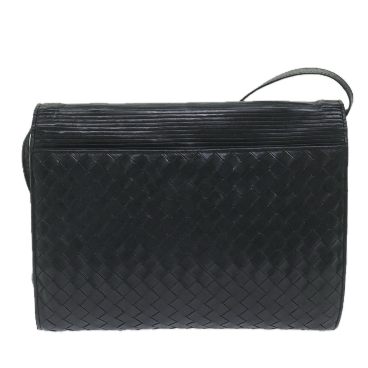 BOTTEGA VENETA INTRECCIATO Shoulder Bag Leather Black Auth 59985 - 0